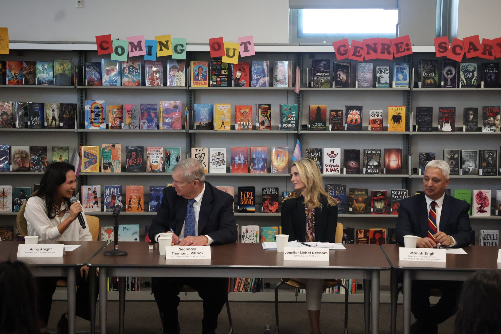 First Partner Jennifer Siebel Newsom and U.S. Agriculture Secretary Tom Vilsack visit Sotomayor Academies in Los Angeles