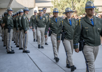 CHP commissioners conduct final inspection before CHP cadet graduation.