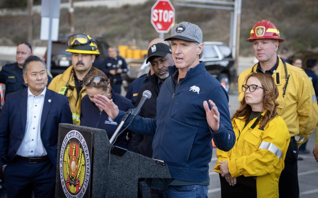 Governor Newsom proclaims state of emergency, meets with first responders in Pacific Palisades amid dangerous fire weather